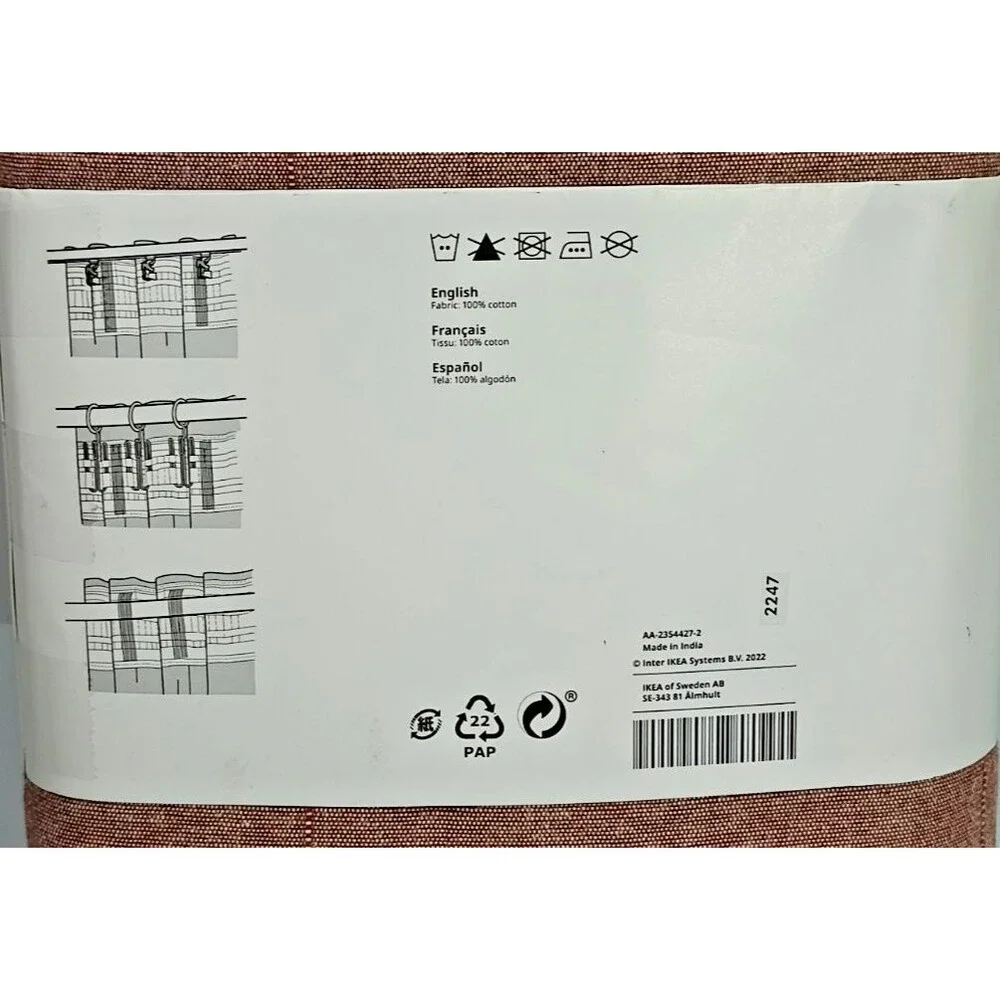 IKEA LENDA Curtains 2 Panels (1 Pair) Red-Brown 55x84